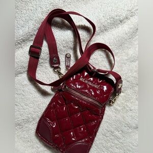 MZ Wallace Glossy Plum Quilted Crossbody Bag